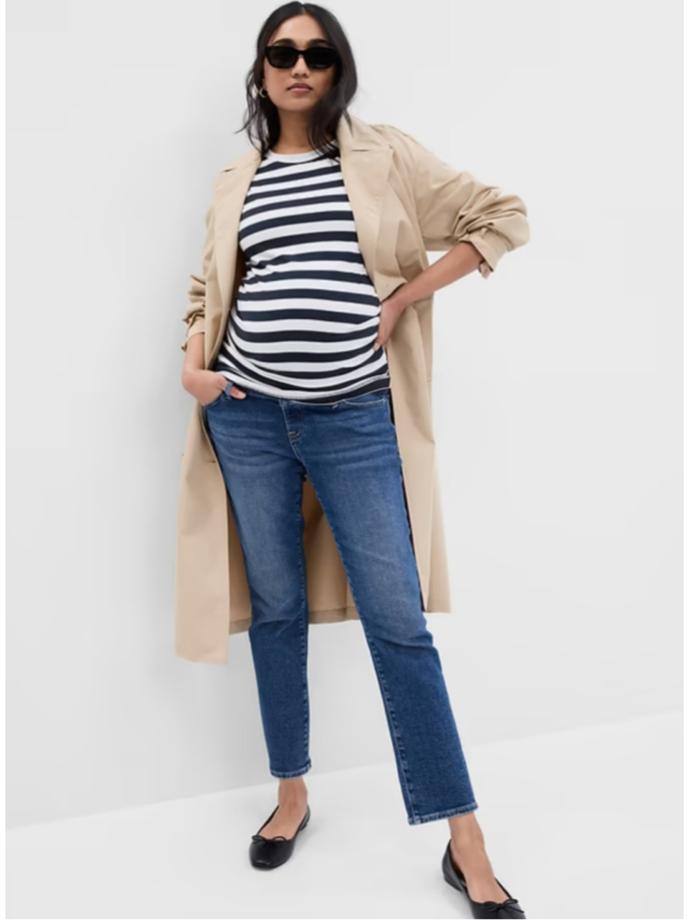 GAP Maternity Full-Panel Vintage Slim Jeans Medium Wash 27/4 SHORT $80 NWT